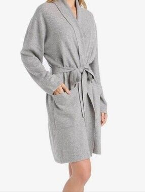 Arlotta 100% Cashmere Belted Robe in Gray , size M/L